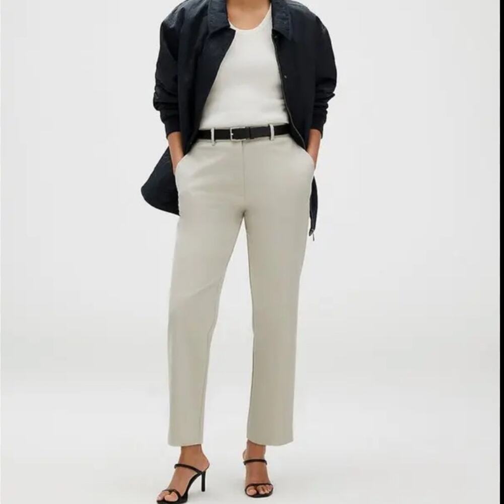Calvin Klein Cream Cotton Stretch Straight Fit Chino Khaki Pants Women’s Size 0